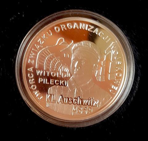 WW2 GERMAN NAZI holocaust CONCENTRATION CAMP AUSCHWITZ BIRKENAU RARE SILVER COIN CASED JEWISH JUDE JOOD