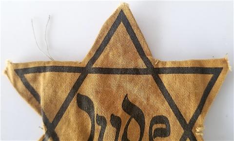 WW2 GERMAN NAZI HOLOCAUST JEWISH STAR OF DAVID JUDE (GERMANY) WORN - JEW GHETTOS PATCH JUIF JOOD