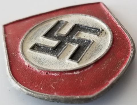 WW2 GERMAN NAZI LATE WAR ALUMINIUM SWASTIKA HELMET PIN INSIGNIA AFRIKA KORPS HELMET WAFFEN SS - WEHRMACHT HEER
