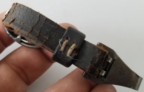 WW2 GERMAN NAZI LEATHER HANGER LOOP FOR WAFFEN SS - NSKK DAGGER MARKED - EICKHORN - SOLINGEN - BOKER HIMMLER ROHM HONOR CHAINED