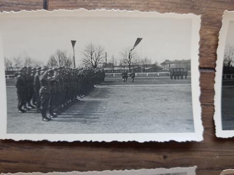 WW2 GERMAN NAZI LOT OF 25 WWII ORIGINAL PHOTOS SHOWING A FLAK ARTILLERIE DIVISION IN TRAINING - OFFICERS, FLAGS, GUNS, SOLDIERS