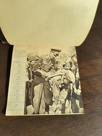 WW2 GERMAN NAZI waffen ss document WEHRMACHT NSDAP CALENDAR 1942, 1943, 1944