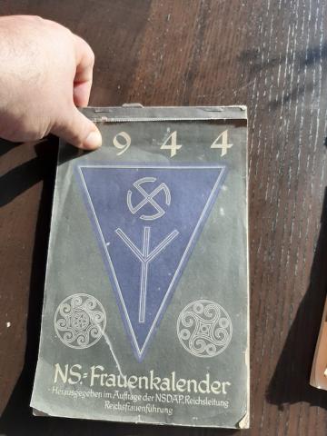 WW2 GERMAN NAZI waffen ss document WEHRMACHT NSDAP CALENDAR 1942, 1943, 1944