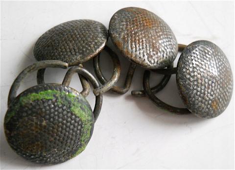 WW2 GERMAN NAZI LOT OF 4 WEHRMACHT OR WAFFEN SS UNIFORM TUNIC GRAIN BUTTONS WITH S-CLIPS MARKED RSS