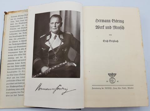 WW2 GERMAN NAZI LUFTWAFFE Reichsmarschall HERMANN GORING HARDCOVER BOOK 1940 " Werk und Mensch " goring DUSTCOVER