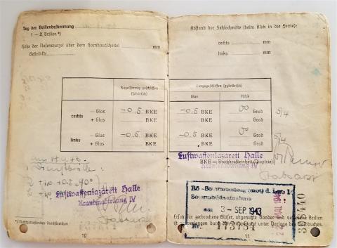 WW2 GERMAN NAZI LUTFWAFFE PILOT SOLDBUCH ENTRIES STAMPS SOLDIER ID LIEUTENANT WEHRPASS HEER