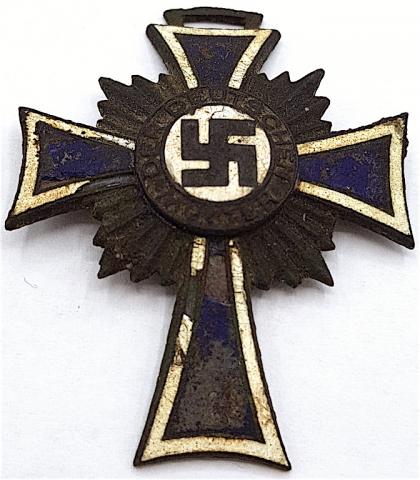 WW2 GERMAN NAZI MOTHER CROSS MEDAL AWARD RELIC FOUND IN BRONZE
