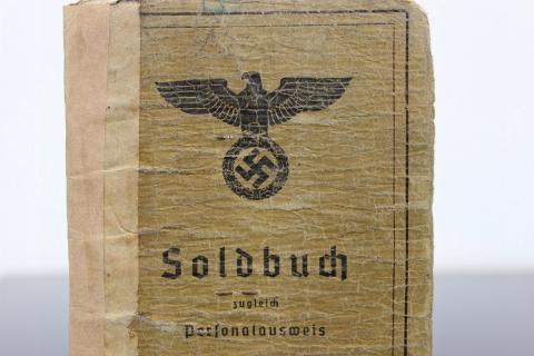 WW2 GERMAN NAZI NICE 124 Spare Border Infantry Battalion SOLDBUCH ID WITH MANY STAMPS AND ENTRIES