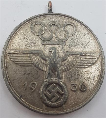 WW2 GERMAN NAZI 1936 BERLIN OLYMPIC MEDAL AWARD REICH EAGLE SWASTIKA hitler