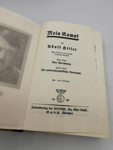 WW2 GERMAN NAZI ADOLF HITLER NSDAP MEIN KAMPF BOOK WEEDING EDITION SIGNED autograph