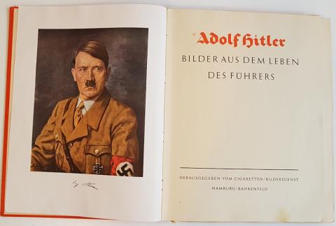 WW2 GERMAN NAZI NICE ADOLF HITLER THID REICH LEADER ORIGINAL PHOTOS CIGARETTE BOOK NSDAP COMPLETE WITH ORIGINAL DUSTCOVER (RARE) AND GREAT SHAPE