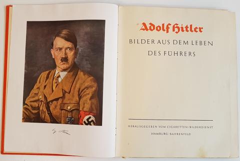 WW2 GERMAN NAZI NICE ADOLF HITLER THID REICH LEADER ORIGINAL PHOTOS CIGARETTE BOOK NSDAP COMPLETE WITH ORIGINAL DUSTCOVER (RARE) AND GREAT SHAPE