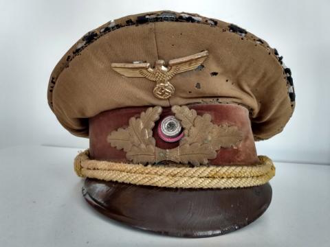 WW2 GERMAN NAZI NICE ATTIC FOUND NSDAP ADOLF HITLER OFFICER VISOR CAP