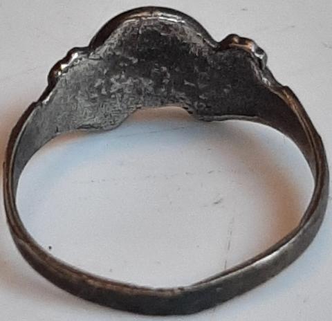 WW2 GERMAN NAZI WAFFEN SS TOTENKOPF PANZER GRENADIER DIVISION SILVER RING TK TANK