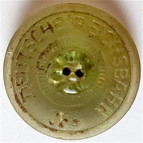 WW2 GERMAN NAZI NICE GOLD DEUTSCHE REICHSBAHN TUNIC UNIFORM  BUTTON WITH EAGLE AND SWASTIKA BY JFS