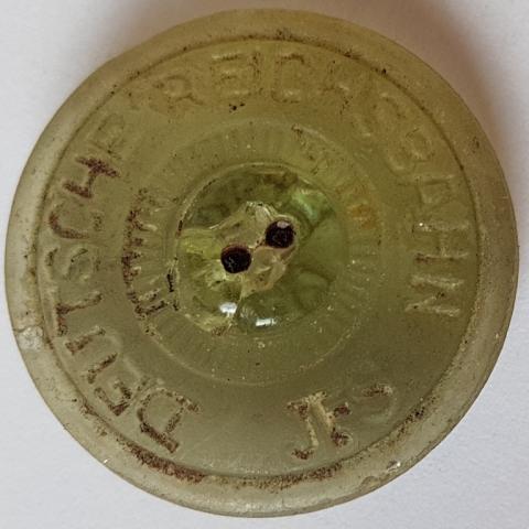 WW2 GERMAN NAZI NICE GOLD DEUTSCHE REICHSBAHN TUNIC UNIFORM  BUTTON WITH EAGLE AND SWASTIKA BY JFS