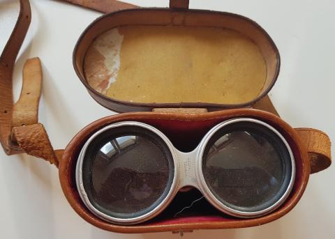 WW2 GERMAN NAZI NICE HITLER'S NSDAP BINOCULARS IN CASE STAMPED WITH THE THIRD REICH EAGLE AND NSDAP - NAMED & DATED