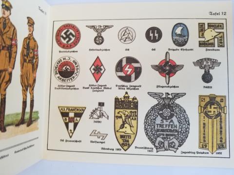 WW2 GERMAN NAZI NICE REFERENCE BOOK FOR UNIFORMS, BADGES, FLAGS, INSIGNIAS OF THE WEHRMACHT, NSDAP, WAFFEN SS, HITLERJUGEND - Die Uniformen Und Abzeichen Fahnen, Standarten Und Wimpel Der Sa, Ss, Hz, Des Stahlhelm (German edition)