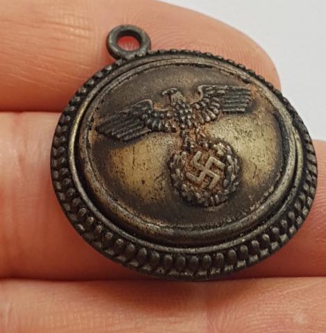 WW2 GERMAN NAZI NICE RELIC FOUND NSDAP EARLY PENDANT ORNEMENT WITH THIRD REICH EAGLE AND SWASTIKA