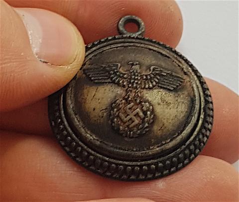 WW2 GERMAN NAZI NICE RELIC FOUND NSDAP EARLY PENDANT ORNEMENT WITH THIRD REICH EAGLE AND SWASTIKA