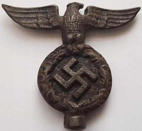 WW2 GERMAN NAZI NICE RELIC FOUND POLE TOP OF FLAG FROM EARLY SA - EAGLE OF THE THIRD REICH + SWASTIKA