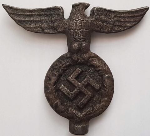 WW2 GERMAN NAZI NICE RELIC FOUND POLE TOP OF FLAG FROM EARLY SA - EAGLE OF THE THIRD REICH + SWASTIKA