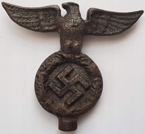 WW2 GERMAN NAZI NICE RELIC FOUND POLE TOP OF FLAG FROM EARLY SA - EAGLE OF THE THIRD REICH + SWASTIKA