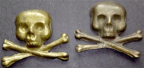 WW2 GERMAN NAZI NICE SET OF 2 WAFFEN SS EARLY PANZER CAP SKULLS TOTENKOPF