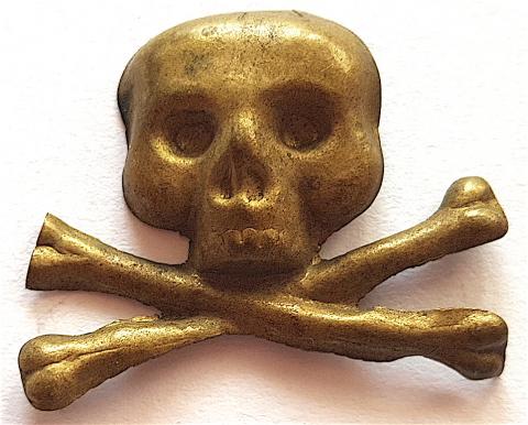WW2 GERMAN NAZI NICE SET OF 2 WAFFEN SS EARLY PANZER CAP SKULLS TOTENKOPF