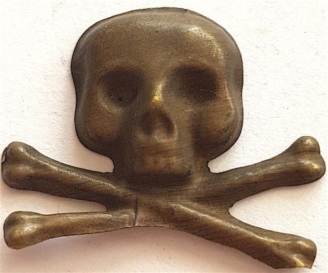 WW2 GERMAN NAZI NICE SET OF 2 WAFFEN SS EARLY PANZER CAP SKULLS TOTENKOPF