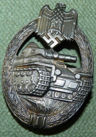 WW2 GERMAN NAZI NICE TANK PANZER BADGE MEDAL AWARD WEHRMACHT WAFFEN SS MARKED