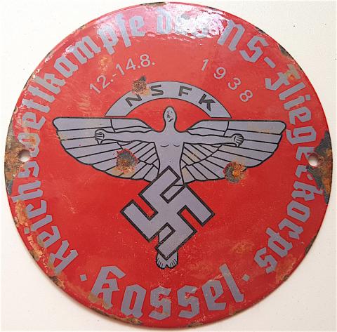 WW2 GERMAN NAZI NICE THIRD REICH N.S.F.K NSFK National Socialist Flyers Corps Nationalsozialistisches Fliegerkorps SPORT ORGANIZATION OF THE III REICH WALL SIGN