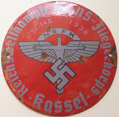 WW2 GERMAN NAZI NICE THIRD REICH N.S.F.K NSFK National Socialist Flyers Corps Nationalsozialistisches Fliegerkorps SPORT ORGANIZATION OF THE III REICH WALL SIGN