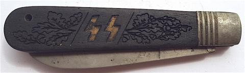 WW2 GERMAN NAZI NICE WAFFEN SS CUSTOM KNIFE BY HENCKELS SOLINGEN TOTENKOPF panzer FIELD GEAR