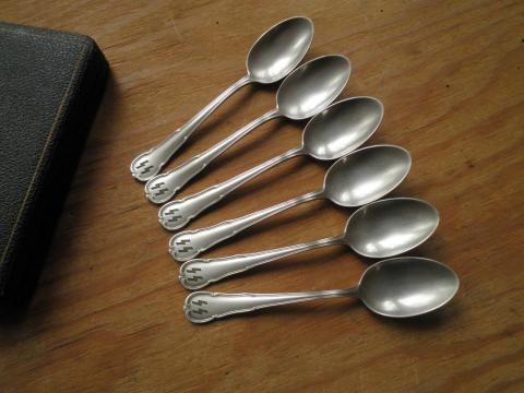 WW2 GERMAN NAZI NICE WAFFEN SS DAS REICH HITLER PROTECTION DIVISION - TEA SPOON SET IN CASE - third reich silverware