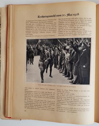 WW2 GERMAN NAZI NSDAP BLACK & WHITE EDITION OF  THE	NAZI PHOTO BOOK DEUTSCHLAND ERWACHT (GERMANY AWAKENED) - with the rare original dustcover - COMPLETE IN GREAT SHAPE CIGARETTE BOOK deutschland erwacht