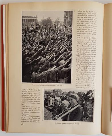 WW2 GERMAN NAZI NSDAP BLACK & WHITE EDITION OF  THE	NAZI PHOTO BOOK DEUTSCHLAND ERWACHT (GERMANY AWAKENED) - with the rare original dustcover - COMPLETE IN GREAT SHAPE CIGARETTE BOOK deutschland erwacht