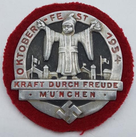 WW2 GERMAN NAZI NSDAP THIRD REICH 1934 OKTOBER FEST BADGE - MUNCHEN