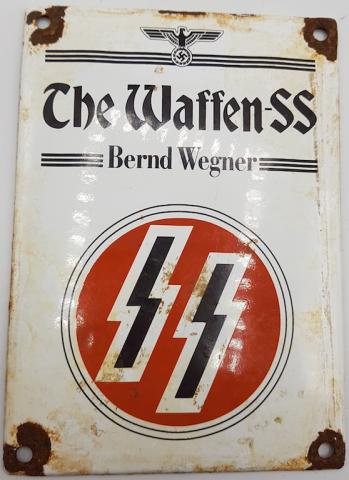 WW2 GERMAN NAZI WALL SIGN BOOK  WAFFEN SS BERND WEGNER SS RUNES