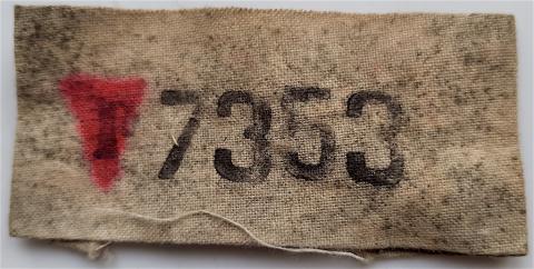 CONCENTRATION CAMP BUCHENWALD UNIFORM JACKET PATCH ID HOLOCAUST ORIGINAL CONCENTRATION CAMP BUCHENWALD UNIFORM JACKET PATCH ID HOLOCAUST ORIGINAL