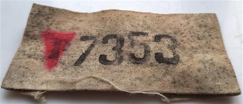 CONCENTRATION CAMP BUCHENWALD UNIFORM JACKET PATCH ID HOLOCAUST ORIGINAL CONCENTRATION CAMP BUCHENWALD UNIFORM JACKET PATCH ID HOLOCAUST ORIGINAL