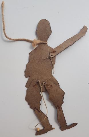 WW2 GERMAN NAZI RARE DUTCH HANGED ANTI ADOLF HITLER PROPAGANDA PUPPET WITH NSDAP SWASTIKA ARMBAND - NICE!