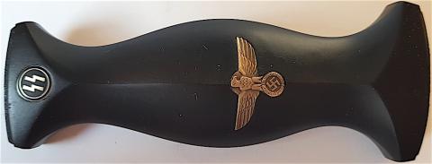 WW2 GERMAN NAZI RARE TO FIND WAFFEN SS HARDWOOD DAGGER GRIP NEAR MINT PART RZM SOLINGEN EICKHORN BOKER
