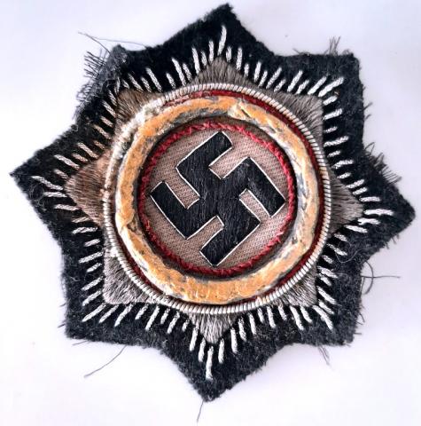 WW2 GERMAN NAZI RARE GERMAN CROSS IN CLOTH AWARD PATCH 