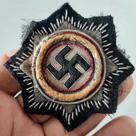 WW2 GERMAN NAZI RARE GERMAN CROSS IN CLOTH AWARD PATCH 