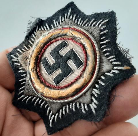 WW2 GERMAN NAZI RARE GERMAN CROSS IN CLOTH AWARD PATCH 