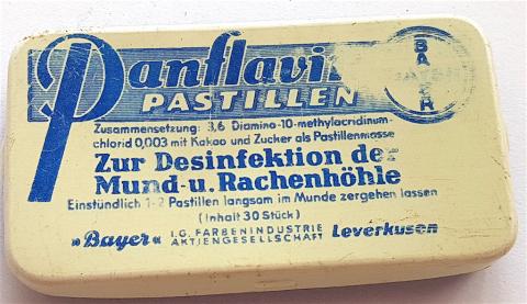 WW2 GERMAN NAZI RARE I.G FARBEN INDUSTRY BAYER PANFLAVIN - HITLER SECRETLY ADDED DRUG TO THIS - CONCENTRATION CAMP AUSCHWITZ - MONOWITZ FORCED LABOR I.G FABERN INDUSTRIES CHEMICAL COMPANY - RARE