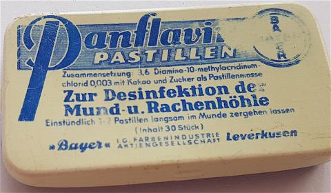 WW2 GERMAN NAZI RARE I.G FARBEN INDUSTRY BAYER PANFLAVIN - HITLER SECRETLY ADDED DRUG TO THIS - CONCENTRATION CAMP AUSCHWITZ - MONOWITZ FORCED LABOR I.G FABERN INDUSTRIES CHEMICAL COMPANY - RARE
