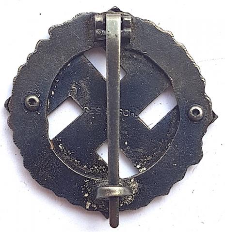 WW2 GERMAN NAZI RARE III REICH HITLER NSDAP GENERAL HONOR GAU BADGE MEDAL AWARD 1923 MARKED GES GESCH