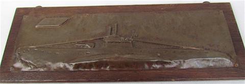 WW2 GERMAN NAZI KRIEGSMARINE NAVY U-BOAT SHIP WOODEN WALL PLATE SUBMARINES, KRIEGS